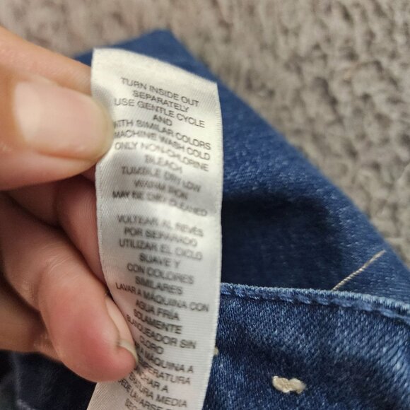 Chicos Jeans Womens 1 US 8 Blue Girlfriend Slim Leg Ankle Stretch Patchwork - Picture 12 of 14